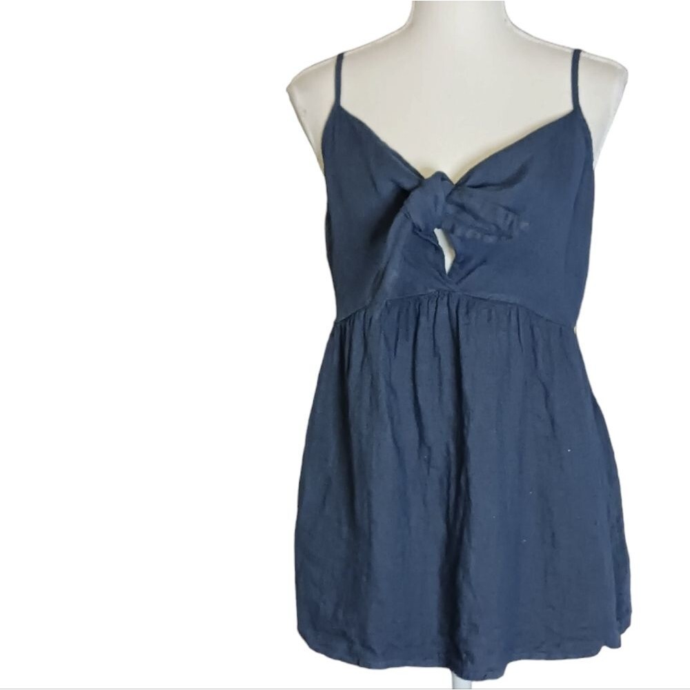 Blue Sleeveless Top w/Spaghetti Straps & Empire Waist Size M by: Terzo Millennio